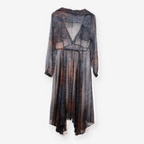 Sheer Snake Print Shirt Dress Navy Rust