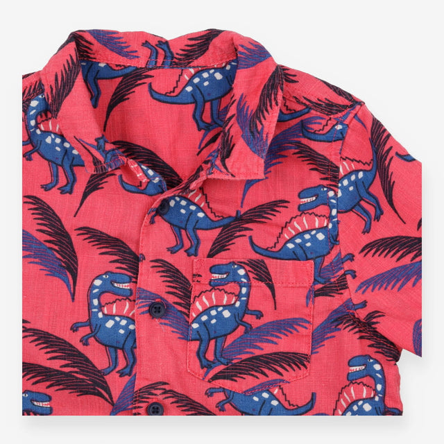 Shirt Pink with Blue Dinosaurs