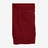 Red Woven Shortie Dungarees