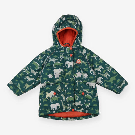 Explorer Waterproof Coat Green Safari Animals