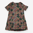 Midi Dress Black Patchwork Ditsy Floral Short Slee