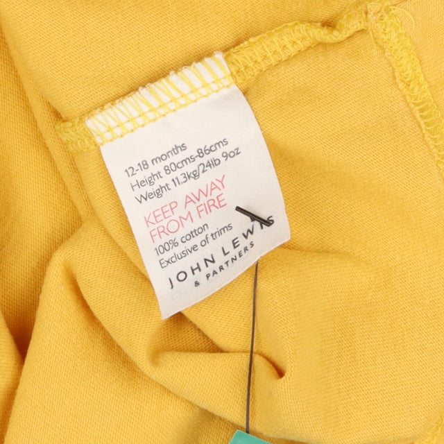 T-Shirt Long Sleeved Yellow with Shoulder Buttons