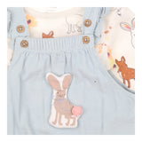 Dungarees Blue with Rabbit and Bodysuit
