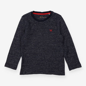 Tee Shirt Navy with Thin White Strips