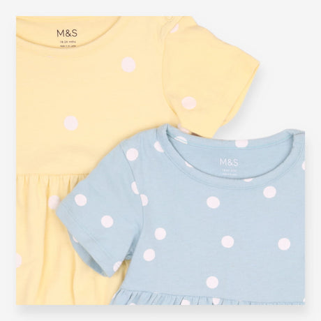 Yellow and Turquoise Polka Dot Dress 2pc
