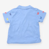 Polo Shirt Blue with Crab Appliques
