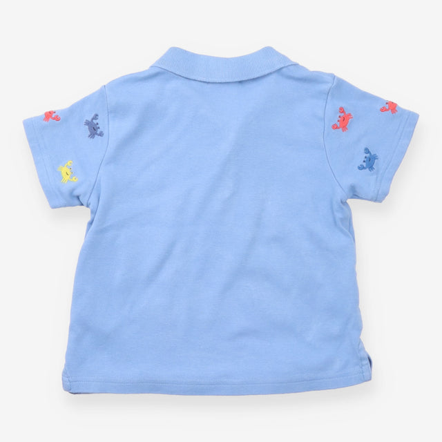 Polo Shirt Blue with Crab Appliques