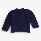 Cardi navy moss stitch