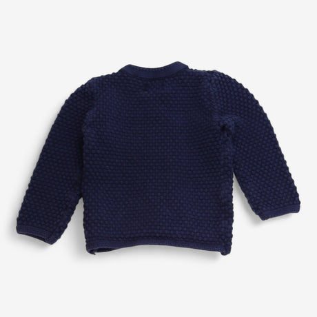 Cardi navy moss stitch