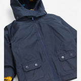 Raincoat navy detachable dinosaur fleece lined