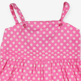 Pink spotted dress with bloomers 
