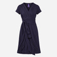 Dress Wrap Front Jersey Short Sleeve Navy