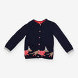 Cardigan Navy Party Dachshund Applique