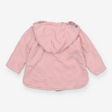 Jacket pink stripe floral lining hooded