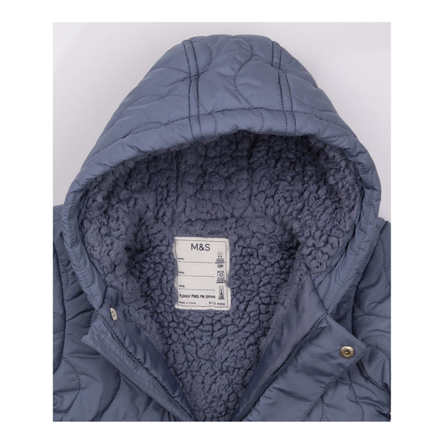 Pramsuit blue quilted with mittens