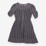 Oliver Bonas Poem Geometric Dress – Blue Grey Pink