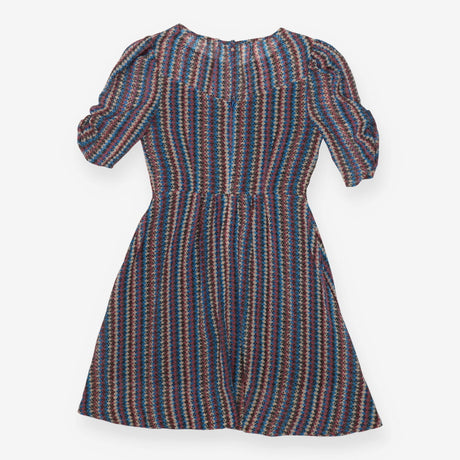 Oliver Bonas Poem Geometric Dress – Blue Grey Pink