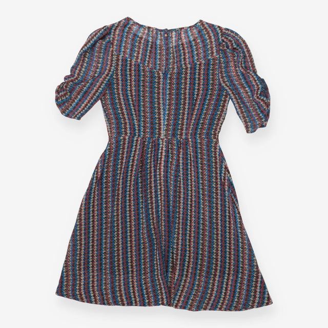 Oliver Bonas Poem Geometric Dress – Blue Grey Pink