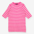Striped Ribbed Sweater – Pink/White, Short Sleeve 