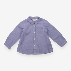 Blue and white check shirt