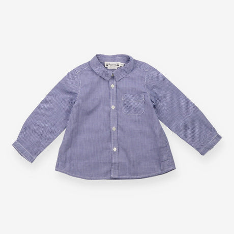 Blue and white check shirt