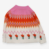 Cardigan cream pink flowers