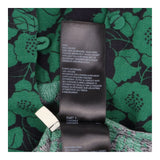 Floral Smock Dress Green Black Long Sleeve