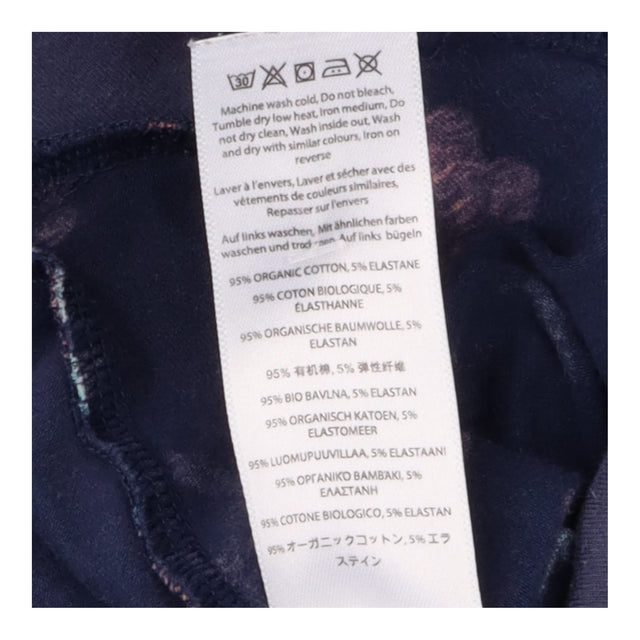Trousers Navy Floral Print Over Bump Jersey Organi