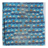 Onesie blue boats with orange lining 