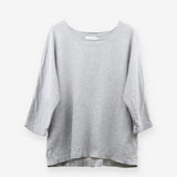 Grey Stripe Boatneck Batwing Lounge Top