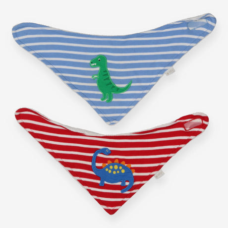 2 pack triangle bibs striped dino