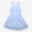 Dress Blue White Gingham Check 100% Cotton Sleevel