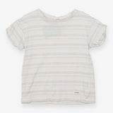 White t-shirt with stitch stripes