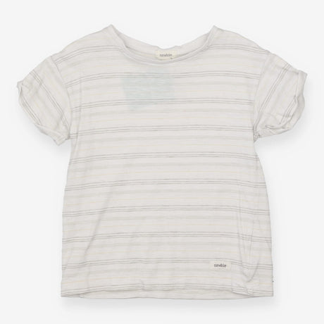 White t-shirt with stitch stripes