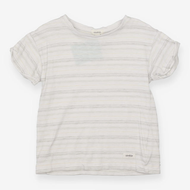 White t-shirt with stitch stripes