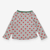 Reversible T-shirt long sleeve grey with apple