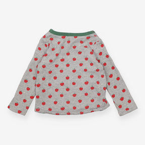 Reversible T-shirt long sleeve grey with apple
