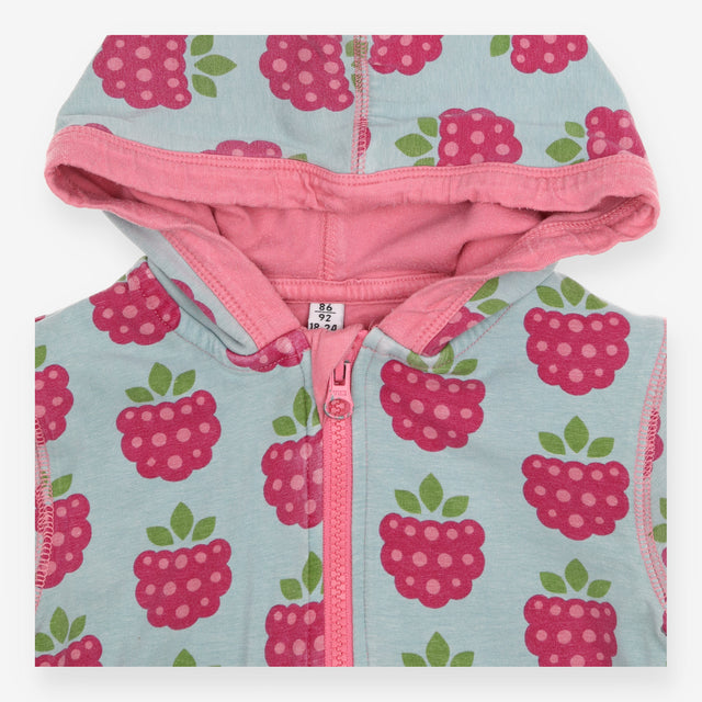 Hoodie blue with pink zip grape