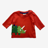 Rust short sleeve dino applique tee