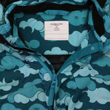 Blue cloud patterned waterproof coat 