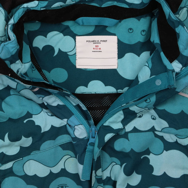 Blue cloud patterned waterproof coat 