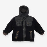 Coat black fur lining