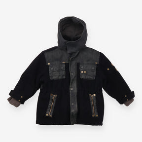 Coat black fur lining