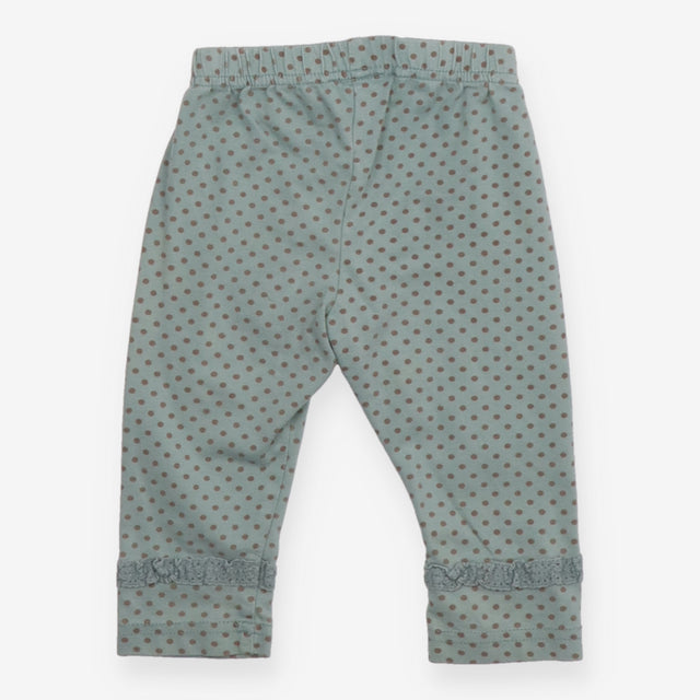 Leggings green brown spot lace leg