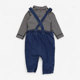 Dungarees Denim with Snoopy Applique and Striped B