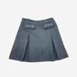 Grey School Skirt with Silver Emboried Pockets