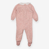 Light Pink Flower Sleepsuit Frill Collar