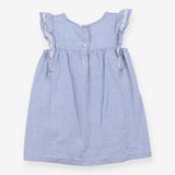 Dress Chambray Blue with White Floral Applique