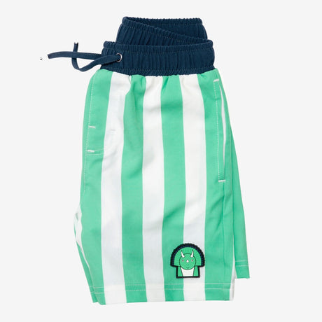 Spike the dino stripe green swim trunks