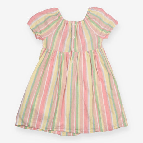 Dress SS stripes elastic bodice